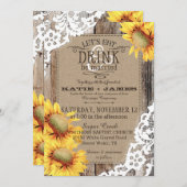 カントリー サンキライ ウッドレース ラスティック ウェディング 招待状 (正面/裏面)