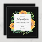 カントリー サンキライ ブラック ウェディング 招待状 (正面/裏面)