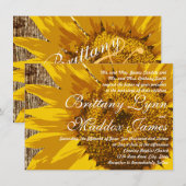 カントリー サンキライ ラスティック ウッド ウェディング インビテーション (正面/裏面)