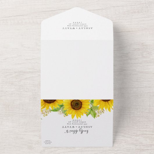 カントリー サンキライ 結婚式 オールインワン 招待状 (外側)