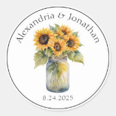 カントリー サンフラワーズ ウェディング  ラウンドシール (正面)