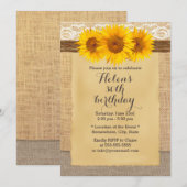 カントリー サンフラワーズ ラーストラブパーティー 誕生日パーティー 招待状 (正面/裏面)