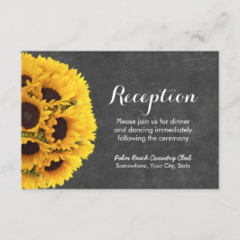 カントリー サンフラワーチョークボード ウェディング レセプション エンクロージャーカード