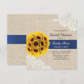 カントリー サンフラワーボール レース バルコニー ブライダルシャワー 招待状 (正面/裏面)