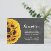 カントリー サンフラワー ブラックボード ウェディング レセプション エンクロージャーカード (スタンド正面)