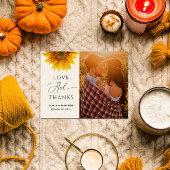 カントリー サンフラワー。素朴な花のウェディング お礼 ポストカード