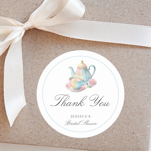 カントリー シックな ブライダル ティー ブライダル シャワー サンクス ラウンドシール
