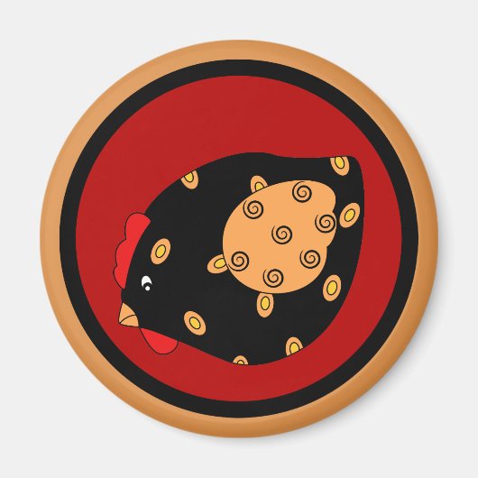 カントリー・シック・ヘン・マグネット マグネット (正面)