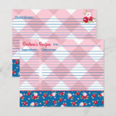 カントリー シャビー シック フラワーとチェック 個人名入りの (正面/裏面)