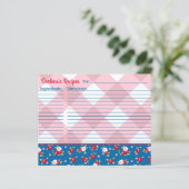 カントリー シャビー シック フラワーとチェック 個人名入りの (スタンド正面)