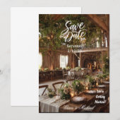 カントリー スタイルの Save the Date カード (正面/裏面)