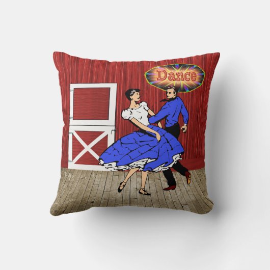 カントリー・ダンスのスクエアダンスの赤い納屋のダンス クッション (裏面)
