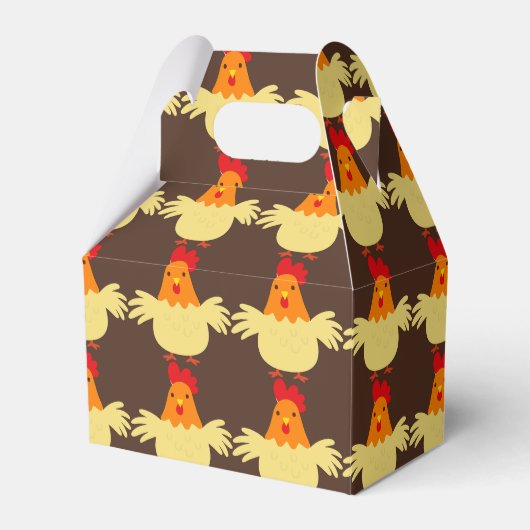 カントリー・チキン・パターン・パーティの好意ボックス フェイバーボックス (正面サイド)
