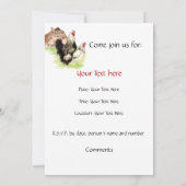 カントリー チキン & ルースター ヴィンテージ バーン コットンコア 招待状 (裏面)