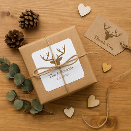 カントリー チャーム 鹿の角 家族の名前 スクエアシール