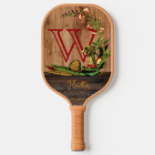 カントリー・トランペットの花と蜂 ピックルボールラケット (正面)