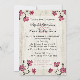 カントリー・ドグ結婚ウッド 招待状