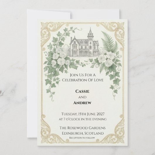 カントリー・ハウス・ウェディング招待状(デジタル) 招待状 (正面)