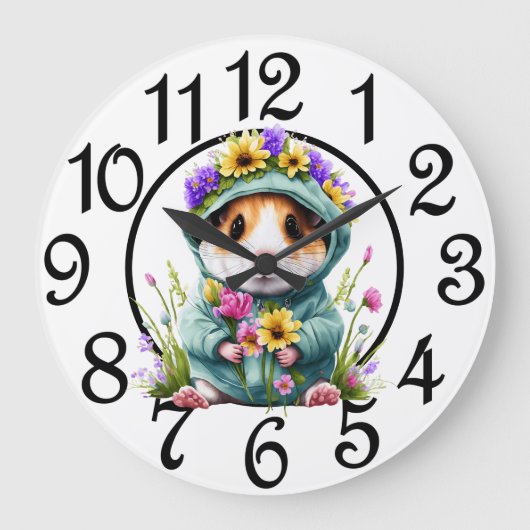 カントリー ハムスター アクリルウォールクロック ラージ壁時計 (正面)
