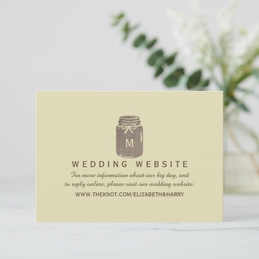 カントリー・バーラップ・メイソン結婚・ジャーのウェブサイト エンクロージャーカード (スタンド正面)