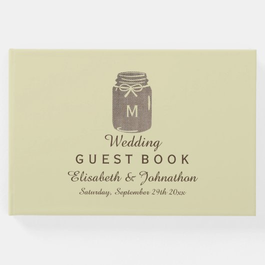 カントリー・バーラップ・メイソン結婚・ジャー ゲストブック (正面)