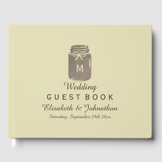 カントリー・バーラップ・メイソン結婚・ジャー ゲストブック (正面)