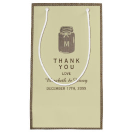 カントリー・バーラップ・メイソン結婚・ジャー・サンキュー スモールペーパーバッグ