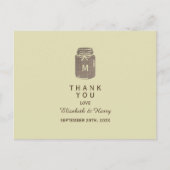 カントリー・バーラップ・メイソン結婚・ジャー・サンキュー ポストカード (正面)