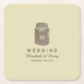 カントリー・バーラップ・メイソン結婚・ジャー スクエアペーパーコースター (正面)