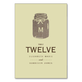 カントリー・バーラップ・メイソン結婚・ジャー テーブルナンバー