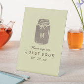 カントリー・バーラップ・メイソン結婚・ジャー 台座サイン (インサイチュ)