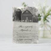 カントリー・バーンウェディングRSVP応答 出欠カード (スタンド正面)