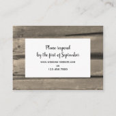 カントリー・バーンウッドウェディングRSVPレスポンスカード エンクロージャーカード (正面)