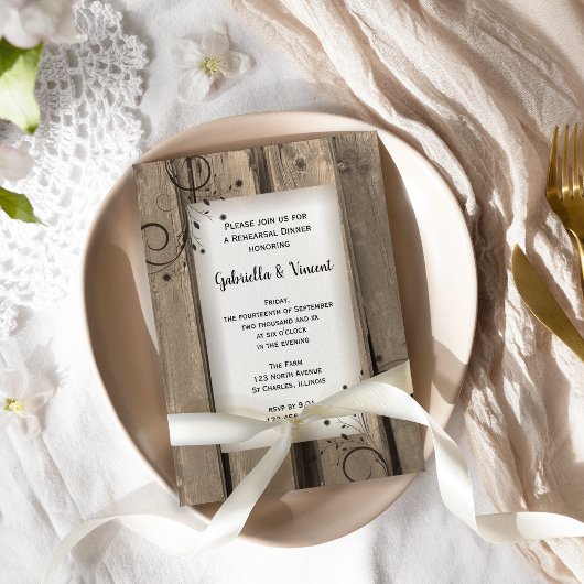 カントリー・バーンウッドフラワーズリハ結婚ーサルディナー 招待状