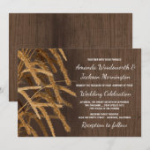 カントリー バーン ラスティック ヘイ ウィート ウェディング インビテーション (正面/裏面)