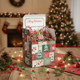 カントリー パッチワークのクリスマスパターン フェイバーボックス