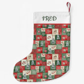 カントリー パッチワーク クリスマスパターン オーダーメイド スモールクリスマスストッキング (裏面)