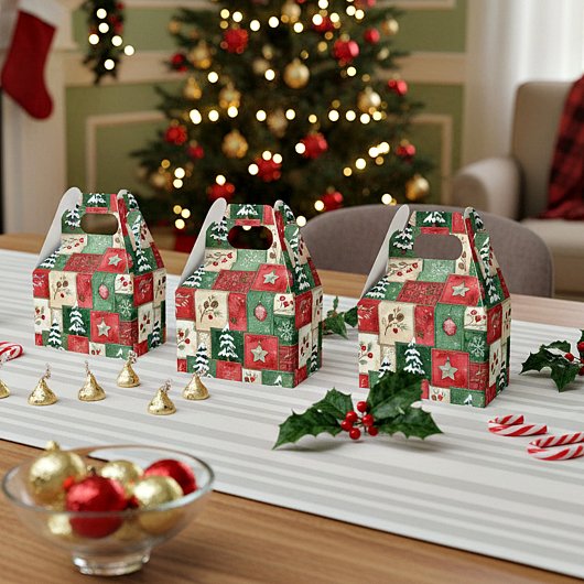 カントリー パッチワーク クリスマス パターン フェイバーボックス