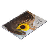 カントリー・ヒマワリとレース・ウェスタン結婚ズ ノートブック (左側)