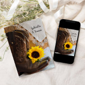 カントリー・ヒマワリとレース・ウェスタン結婚ズ 招待状