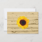 カントリー・ヒマワリー・バ素朴ーンの結婚式の出欠の返事 出欠カード (裏面)