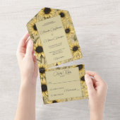 カントリー・ヒマワリ オールインワン招待状 (貼ってはがせる)