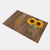 カントリー・ヒマワリ・メイソン・ジャー ドアマット (アングル)