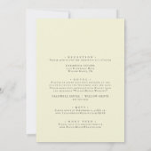 カントリー・ヒマワリ |前面と背面の黄結婚色 招待状 (裏面)