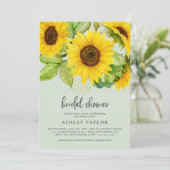 カントリー・ヒマワリ Mint Bridal Shower Invitation | Mint Br 招待状 (スタンド正面)