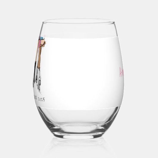 カントリー ファッション カウボーイブーツ 女の子の週末 オーダーメイド ステムなしワイングラス (左)