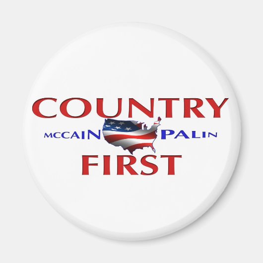 カントリー・ファーストJohn McCain Palin Magnet for car マグネット (正面)