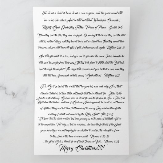 カントリー ファーム クリスマス イエス 聖書の箇所 大きなカード カード (内部)