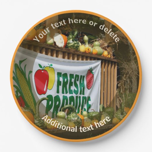 カントリー ファーム スタンド パーソナライズ パーティー ペーパープレート (正面)