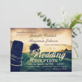 カントリー フィールド フェンス ポスト ウェディング レセプション 招待状 (スタンド正面)